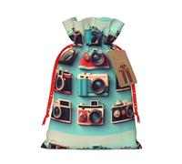 BKDODKS Retro Cool Camera Collection - Bolsas de regalo festivas de Navidad, bolsas de cinta, envoltura de caramelos, fiesta de Navidad