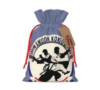BKDODKS Taekwondo - Bolsas de regalo de Navidad impresas con cinta para embalaje de dulces y fiestas de Navidad