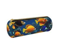 BKDODKS The Underwater World - Estuche de piel con estampado de peces tropicales para adultos, para hombres y mujeres, con cremallera, ligero