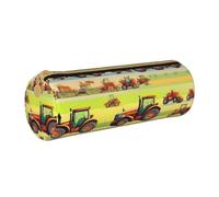 BKDODKS Tractor farming - Estuche de piel para lápices con cremallera para adultos, ligero
