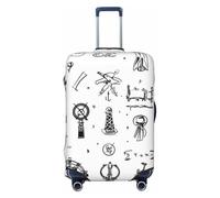 Bkdogkt Alfabeto de lenguaje de señas. Funda de maleta de moda con estampado personalizado para viajes y negocios, Negro, X-Large