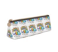 Bkdogkt Arco iris nubes gota de lluvia 1 impresión simple bolsa de triángulo para bolígrafos suministros de arte de maquillaje esenciales diarios, blanco, talla única, Blanco 1, One size