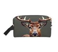 Bkdogkt Beauty Deer Print - Organizador de cosméticos de gran capacidad para mujeres y hombres, bolsa de maquillaje portátil de viaje, Blanco, Talla única
