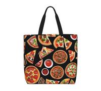 Bkdogkt Bolsa ligera con impresión 3D de pizza de gran capacidad, cómoda, reutilizable, para viajes, trabajo, fácil de transportar