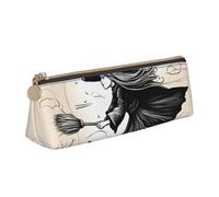 Bkdogkt Bruja de Halloween impresión voladora simple caja de lápiz triángulo bolsa para bolígrafos maquillaje arte suministros diarios, blanco, talla única, Blanco 1, One size