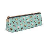 Bkdogkt Bulldog Inglés Caras Imprimir Simple Lápiz Caja Triángulo Bolsa para Plumas Maquillaje Arte Suministros Diarios, Blanco, Talla única, Blanco 1, One size