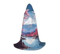 Bkdogkt Capa con capucha unisex con estampado de paisaje de Monte Fuji de Japón para mago, carnaval, Halloween, Navidad, cosplay