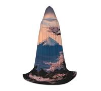 Bkdogkt Capa con capucha unisex con estampado de paisaje de Monte Fuji de Japón para mago, carnaval, Halloween, Navidad, cosplay