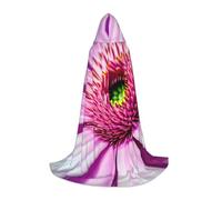 Bkdogkt Capa con capucha unisex con estampado de plantas tropicales de flores rosadas para mago, carnaval, Halloween, Navidad, cosplay