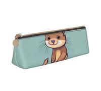Bkdogkt Caricatura linda nutrias imprimir lápiz simple bolsa de triángulo para bolígrafos maquillaje arte suministros diarios, blanco, talla única, Blanco 1, One size