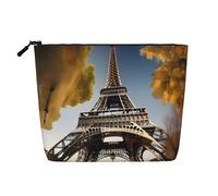 Bkdogkt Cityscape Paris - Bolsa de trabajo con impresión de la Torre Eiffel de Francia, bolsa de maquillaje de una sola capa, organizador de cosméticos de viaje, gran capacidad, Negro -, Talla única