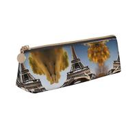 Bkdogkt Cityscape París Torre Eiffel Francia Imprimir Simple Estuche Triángulo Bolsa para Plumas Maquillaje Arte Suministros Diarios Essentials, Blanco, Talla única, Blanco 1, One size