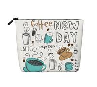 Bkdogkt Delicious Coffee Print - Bolsa de trabajo de una sola capa, organizador de cosméticos de viaje de gran capacidad, Negro -, Talla única