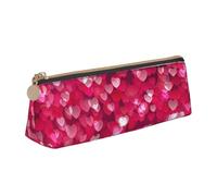 Bkdogkt Día de San Valentín amor corazón impresión simple lápiz bolsa triángulo para bolígrafos maquillaje arte suministros diarios, blanco, talla única, Blanco 1, One size