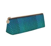 Bkdogkt Escala de pescado azul impresión simple caja de lápiz triángulo bolsa para bolígrafos maquillaje arte suministros esenciales diarios, blanco, talla única, Blanco 1, One size