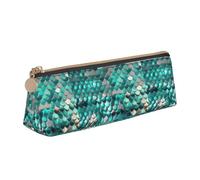 Bkdogkt Escala de sirena impresión simple bolsa de triángulo para bolígrafos suministros de arte de maquillaje esenciales diarios, blanco, talla única, Blanco 1, One size