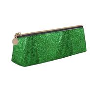 Bkdogkt Estuche triangular con estampado de lentejuelas verdes para bolígrafos, maquillaje, suministros de arte, artículos de uso diario, Blanco, One Size