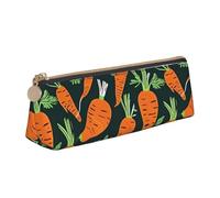 Bkdogkt Feliz zanahoria patrón transparente impresión simple lápiz caso triángulo bolsa para bolígrafos maquillaje arte suministros diarios, blanco, talla única, Blanco 1, One size