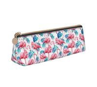 Bkdogkt Flamingo pájaro verde planta hoja impresión simple bolsa triángulo bolsa para bolígrafos maquillaje arte suministros diarios, blanco, talla única, Blanco 1, One size