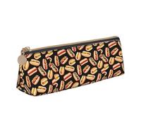 Bkdogkt Fun Food Hot Dogs Imprimir Simple Estuche Triángulo Bolsa para Plumas Maquillaje Arte Suministros Diarios Esenciales, Blanco, Talla única, Blanco 1, One size