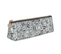 Bkdogkt Funny Dollar Money Print Simple Lápiz Caja Triángulo Bolsa para Plumas Maquillaje Arte Suministros Diarios, Blanco, Talla Única, Blanco 1, One size