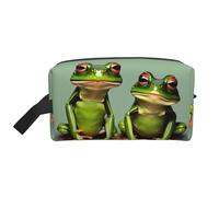 Bkdogkt Funny Green Frogs 1 - Organizador de cosméticos de gran capacidad para mujeres y hombres, bolsa de maquillaje portátil de viaje, Blanco, Talla única