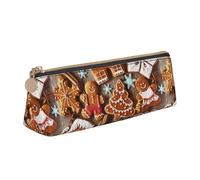 Bkdogkt Galletas de jengibre impresión simple lápiz caso triángulo bolsa para bolígrafos maquillaje arte suministros diarios, blanco, talla única, Blanco 1, One size
