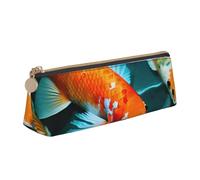 Bkdogkt HD Koi Fish Print Simple Estuche Triángulo Bolsa para Plumas Maquillaje Arte Suministros Diarios, Blanco, Talla Única, Blanco 1, One size