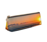 Bkdogkt Hermosa salida del mar impresión simple lápiz bolsa triángulo para bolígrafos maquillaje arte suministros diarios, blanco, talla única, Blanco 1, One size
