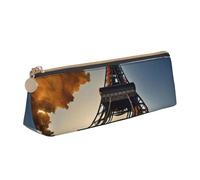Bkdogkt Hermosa Torre Eiffel París Impresión Simple Lápiz Caja Triángulo Bolsa para Plumas Maquillaje Arte Suministros Diarios Esenciales, Blanco, Talla única, Blanco 1, One size