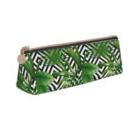 Bkdogkt Hojas verdes de palmera impresión de plantas tropicales bolsa simple bolsa de triángulo para bolígrafos maquillaje arte suministros diarios, blanco, talla única, Blanco 1, One size