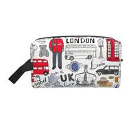 Bkdogkt I Love London - Organizador de cosméticos de gran capacidad para mujeres y hombres, bolsa de maquillaje portátil de viaje, Blanco, Talla única
