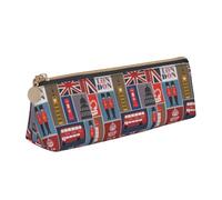 Bkdogkt Inglaterra Símbolos Imprimir Simple Lápiz Caja Triángulo Bolsa para Plumas Maquillaje Arte Suministros Diarios Esenciales, Blanco, Talla única, Blanco 1, One size