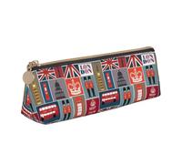 Bkdogkt Inglaterra Símbolos Imprimir Simple Lápiz Caja Triángulo Bolsa para Plumas Maquillaje Arte Suministros Diarios Esenciales, Blanco, Talla única, Blanco 1, One size