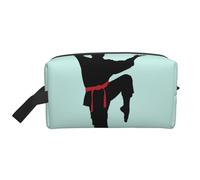 Bkdogkt Karate Men - Organizador de cosméticos de gran capacidad para mujeres y hombres, bolsa de maquillaje portátil de viaje, Blanco, Talla única