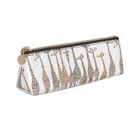 Bkdogkt Linda historieta divertida jirafas impresión simple lápiz bolsa de triángulo para bolígrafos suministros de arte de maquillaje esenciales diarios, blanco, talla única, Blanco 1, One size