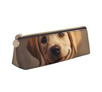 Bkdogkt Lindo Labrador Perro Impresión Simple Lápiz Bolsa Triángulo Para Plumas Maquillaje Arte Suministros Diarios, Blanco, Talla Única, Blanco 1, One size