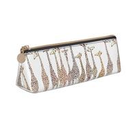 Bkdogkt Lindo salvaje de dibujos animados jirafas impresión simple lápiz bolsa triángulo para bolígrafos maquillaje arte suministros diarios, blanco, talla única, Blanco 1, One size
