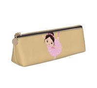 Bkdogkt Little Ballerina Dancing Girl - Estuche triangular para bolígrafos, maquillaje, suministros de arte, artículos de uso diario, Blanco, One Size