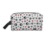 Bkdogkt Love Cat Paw Heart Puppy Pie Print Organizador de cosméticos de gran capacidad para mujeres y hombres, bolsa de maquillaje portátil de viaje, Blanco, Talla única
