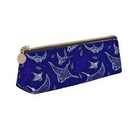 Bkdogkt Manta Ray y Fish Print Simple Estuche Triángulo Bolsa para Plumas Maquillaje Arte Suministros Diarios Esenciales, Blanco, Talla única, Blanco 1, One size