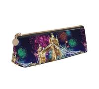Bkdogkt Noche London Tower Bridge Imprimir Simple Estuche Triángulo Bolsa para Plumas Maquillaje Arte Suministros Diarios Esenciales, Blanco, Talla única, Blanco 1, One size