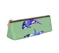 Bkdogkt Orca Orca Orca Imprimir Simple Lápiz Estuche Triángulo Bolsa para Plumas Maquillaje Arte Suministros Diarios, Blanco, Talla Única, Blanco 1, One size