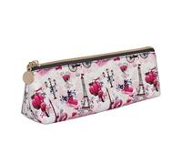 Bkdogkt París Torre Eiffel Francia Imprimir Simple Estuche Triángulo Bolsa para Plumas Maquillaje Arte Suministros Diarios Essentials, Blanco, Talla única, Blanco 1, One size