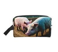 Bkdogkt Pigs in Farm - Organizador de cosméticos de gran capacidad para mujeres y hombres, bolsa de maquillaje portátil de viaje, Blanco, Talla única