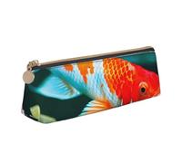 Bkdogkt Precioso Koi Pez Impresión Simple Lápiz Bolsa Triángulo Para Bolígrafos Maquillaje Arte Suministros Diarios, Blanco, Talla Única, Blanco 1, One size