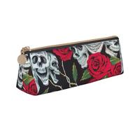 Bkdogkt Rosa cráneo ojos impresión bolsa triángulo bolsa simple para bolígrafos maquillaje arte suministros diarios, blanco, talla única, Blanco 1, One size
