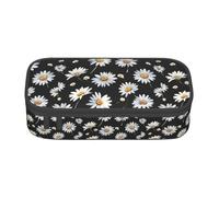 Bkdogkt Spring Daisy Flowers Print 8.3 x 2 x 3.7 pulgadas Estuche para lápices de gran capacidad, almacenamiento funcional para oficina y viajes