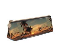 Bkdogkt Sunset palm ocean print simple bolsa triángulo bolsa para bolígrafos maquillaje arte suministros diarios, blanco, talla única, Blanco 1, One size