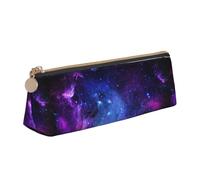 Bkdogkt Universe Galaxy Star Space Print Estuche simple Triángulo Estuche para bolígrafos maquillaje suministros de arte necesidades diarias, Blanco, Talla única, Blanco 1, One size